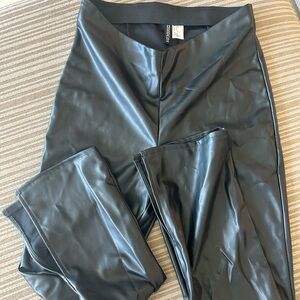 Flare leather pants